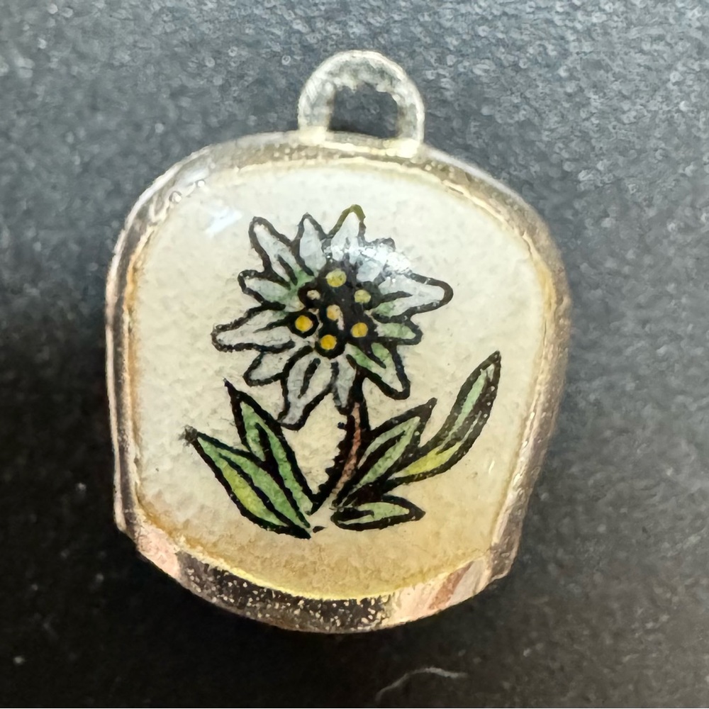 Made in Austria 800 silver floral bell pendant